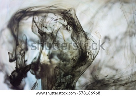 Background black ink dissolved in water