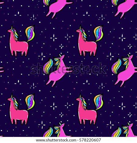Bright unicorns pattern