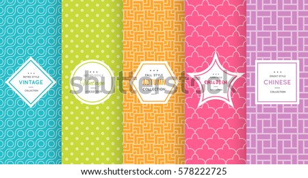 Cute bright seamless pattern background. Vector illustration bright design. Abstract geometric frame. Stylish decorative label set. Pale light color. Colorful geometric ornament. Feminine baby style