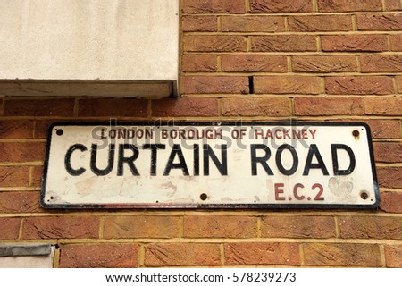 Curtain Road, the street sign in London