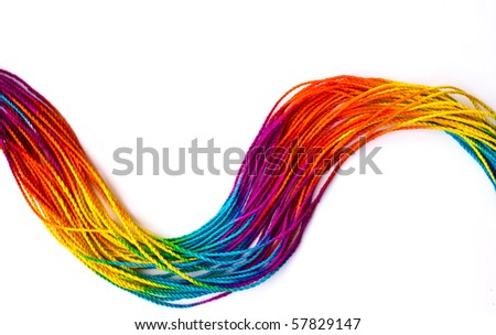 Colorful rope on a white background