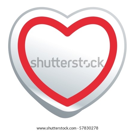 Simple image symbol heart in the form of sticker