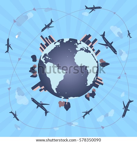 Travel the world / business / airplane transport