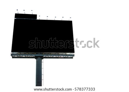 Blank billboard on white background