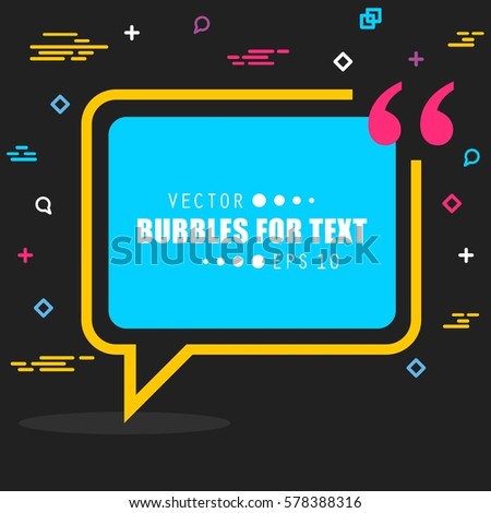 Abstract concept vector empty speech square quote text bubble. For web and mobile app isolated on background, illustration template design, creative presentation, business infographic social media.