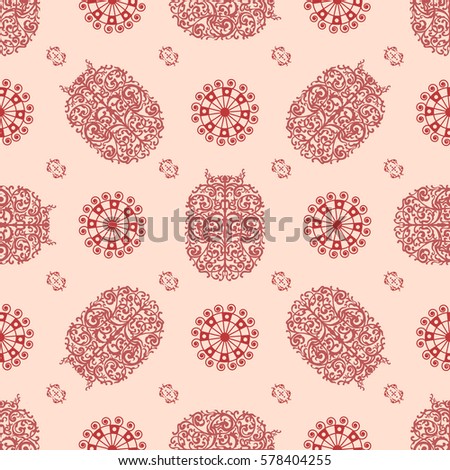 Red and rose ancient vintage seamless ornamental texture