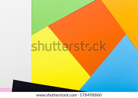 colorful frame paper, minimal background, top view flat lay