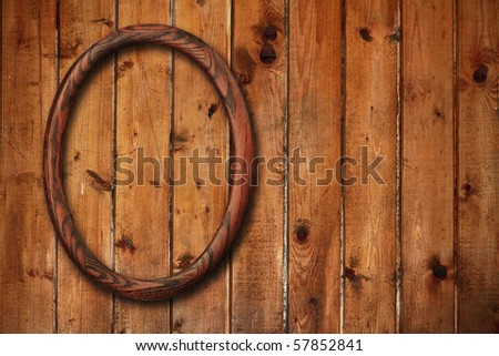 picture frame on old wooden wall
