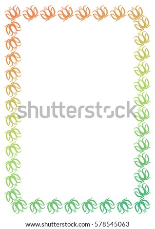 Beautiful gradient frame. Color silhouette  frame for advertisements, wedding and other invitations or greeting cards. Raster clip art.