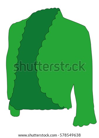 Bolero jacket green realistic vector illustration isolated