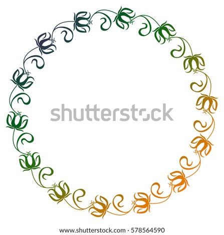 Beautiful round gradient frame. Color silhouette  frame for advertisements, wedding and other invitations or greeting cards. Raster clip art.