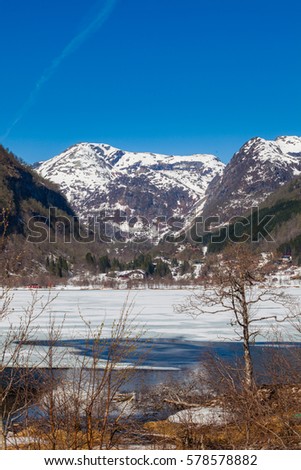 Winter landscape west in Norway, a beautiful winter day