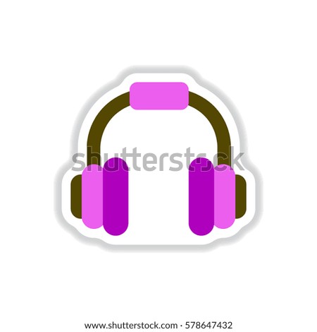 color label design earphones of music headphones