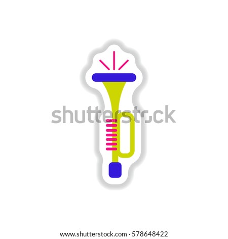 color label design collection of musical instrument Trumpet