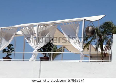 Lounge bar outdoor ,Javea Costa Blanca Alicante province Spain Mediterranean sea