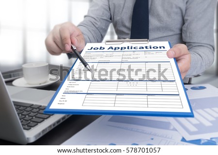 JOB Application Applicant Filling Up the Online  Profession Apply Hiring Royalty-Free Stock Photo #578701057
