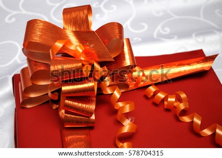 Created tie, ribbon of decorative paper wrapped with a gift, Novi Sad, Serbia