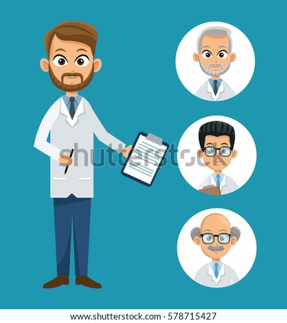doctor professional health- faces icon