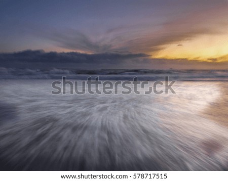 Sunset at St Kilda Beach, Dunedine, New Zealand.