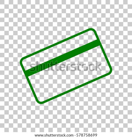 Credit card symbol for download. Dark green icon on transparent background.