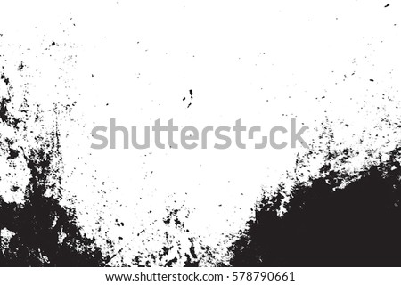 Distressed grainy overlay texture. Grunge dark corner messy background. Dirty paper empty cover template. Ink stroke brushed renovate wall backdrop. Insane aging border design element. EPS10 vector.