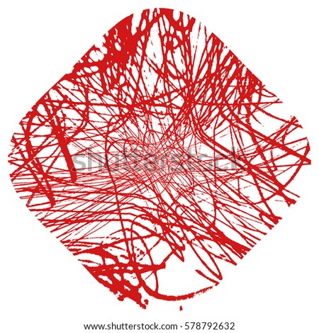 Grunge scribble stamp overlay texture red color. EPS10 vector illustration.