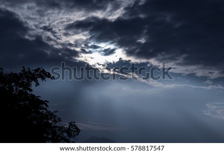 sun backside dark clouds, natural background
