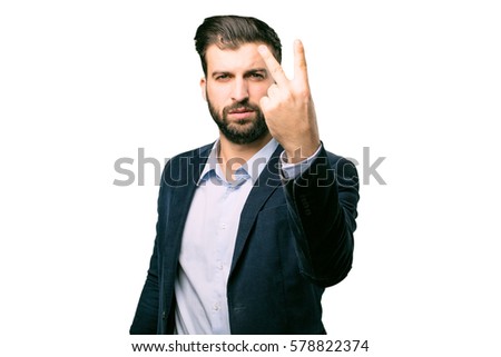 young businessman number sign
