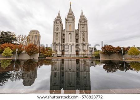 reflection salt Lake church in Salt Lake City