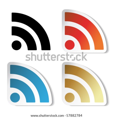 Vector rss stickers Royalty-Free Stock Photo #57882784