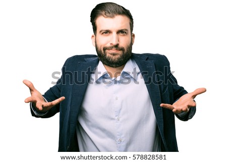 young businessman confused expression