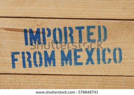 Imported from Mexico stencilled on a beer crate.
