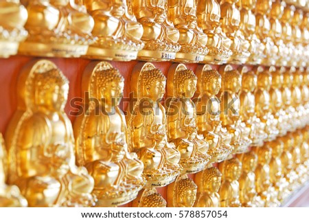thousand golden budda background, Thailand