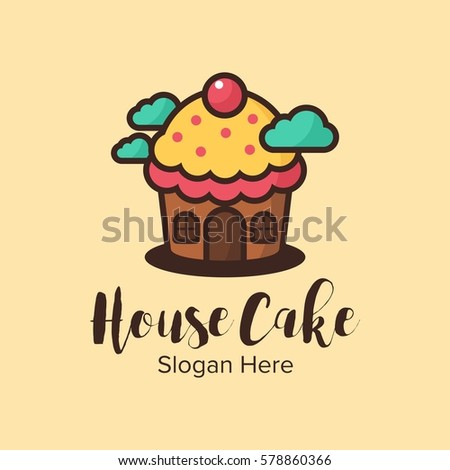 House cake logo vector