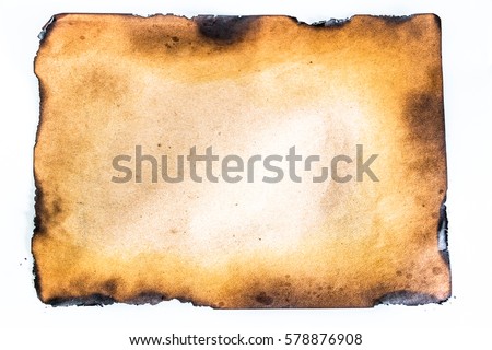 burnt old paper from a fire. Royalty-Free Stock Photo #578876908