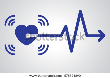 heart beat signal, medical cardio sign logo icon vector.