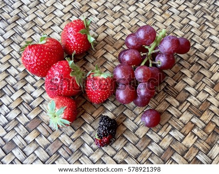 Fruit  on Wicker background