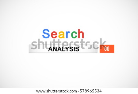 analysis  word search engine box internet web look illustration design vector