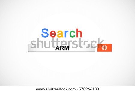 arm  word search engine box internet web look illustration design vector
