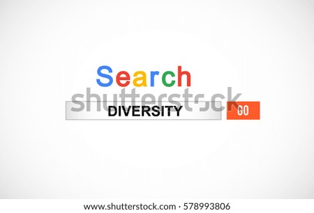 diversity  word search engine box internet web look illustration design vector