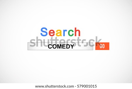 comedy  word search engine box internet web look illustration design vector