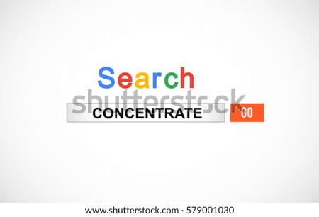 concentrate  word search engine box internet web look illustration design vector