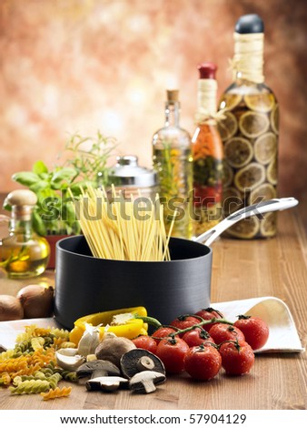 stock image of the pasta and ingredients