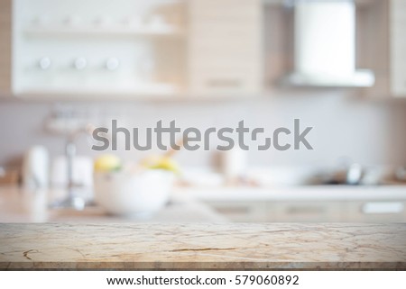 Blur image of modern Kitchen Room interior. Kitchen Room. Royalty-Free Stock Photo #579060892