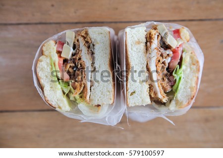 Sandwich to go  Royalty-Free Stock Photo #579100597