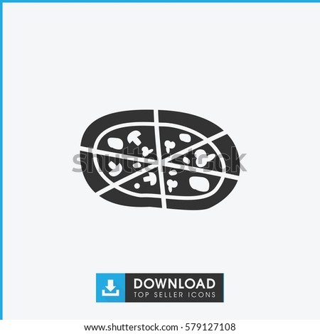 pizza icon illustration isolated vector sign symbol