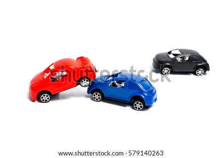 collection of Little model car isolated on white background