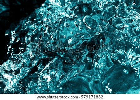 Full frame of blue colored water. Wave