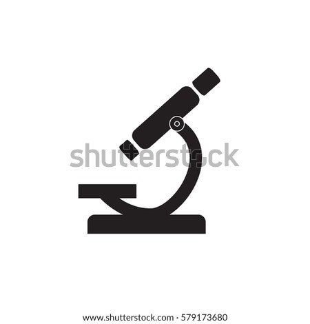 microscope science icon. style is flat symbol. 