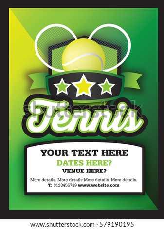 Poster Ad advertisement, marketing or promotion flyer for a tennis club or event